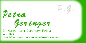 petra geringer business card